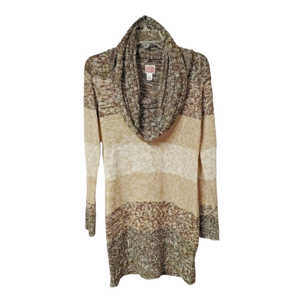 Canyon River Blues Womens Multicolor Sweater Dress Cowl Neck Long Sleeve Size S